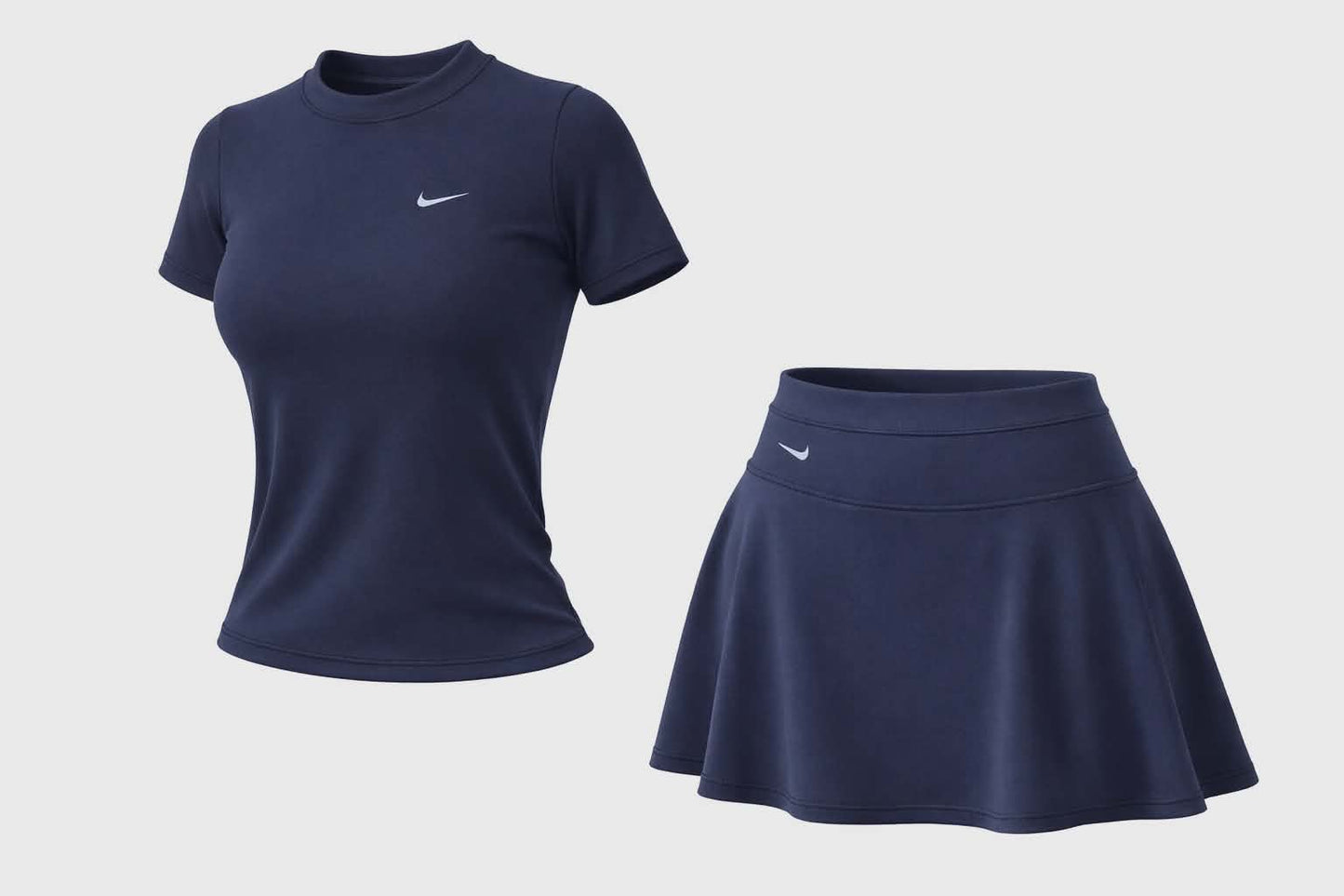 Conjunto Deportivo para Mujer – Camiseta Manga Corta y Falda Short en Algodón Superlicrado