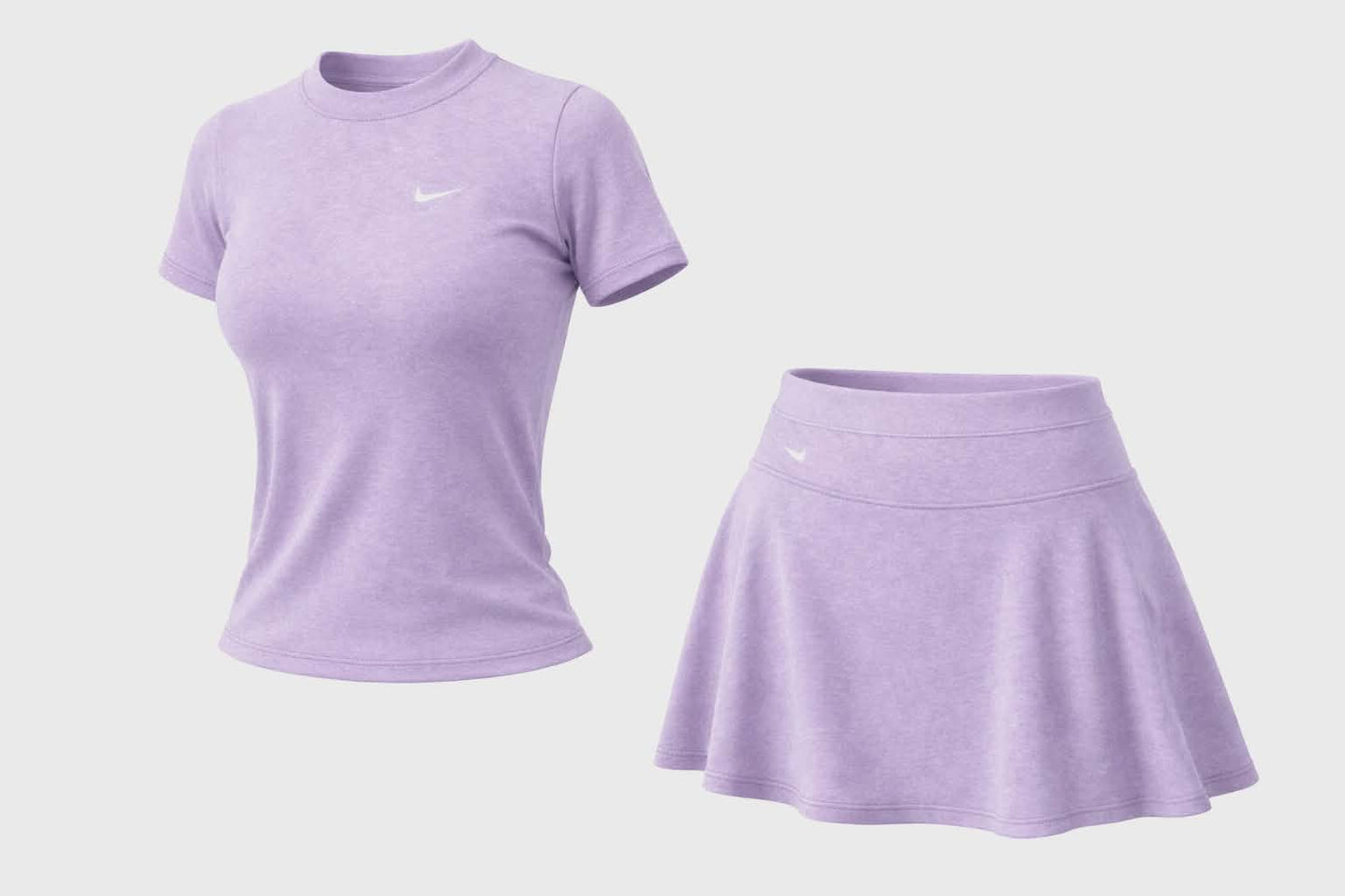 Conjunto Deportivo para Mujer – Camiseta Manga Corta y Falda Short en Algodón Superlicrado