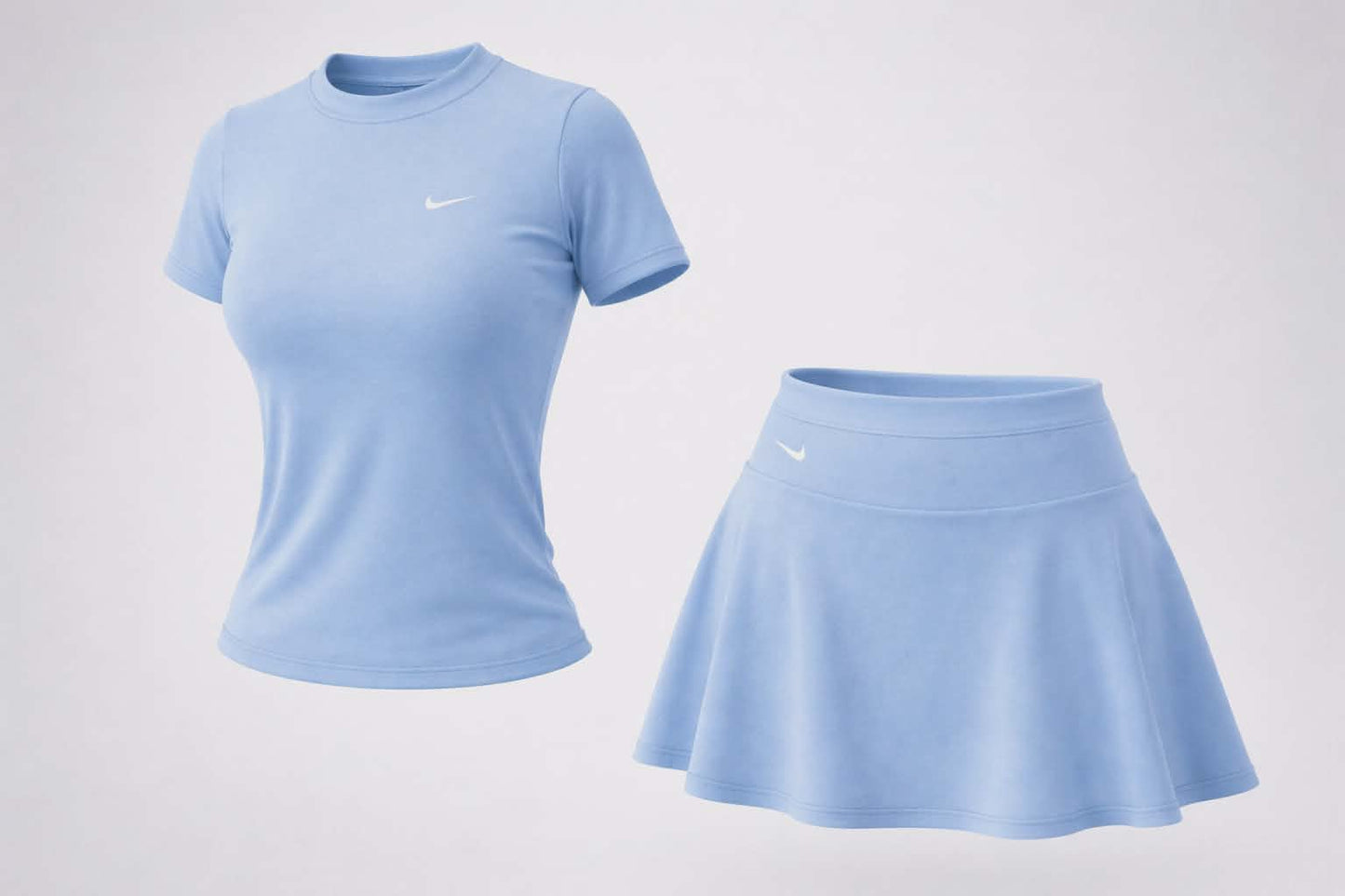 Conjunto Deportivo para Mujer – Camiseta Manga Corta y Falda Short en Algodón Superlicrado