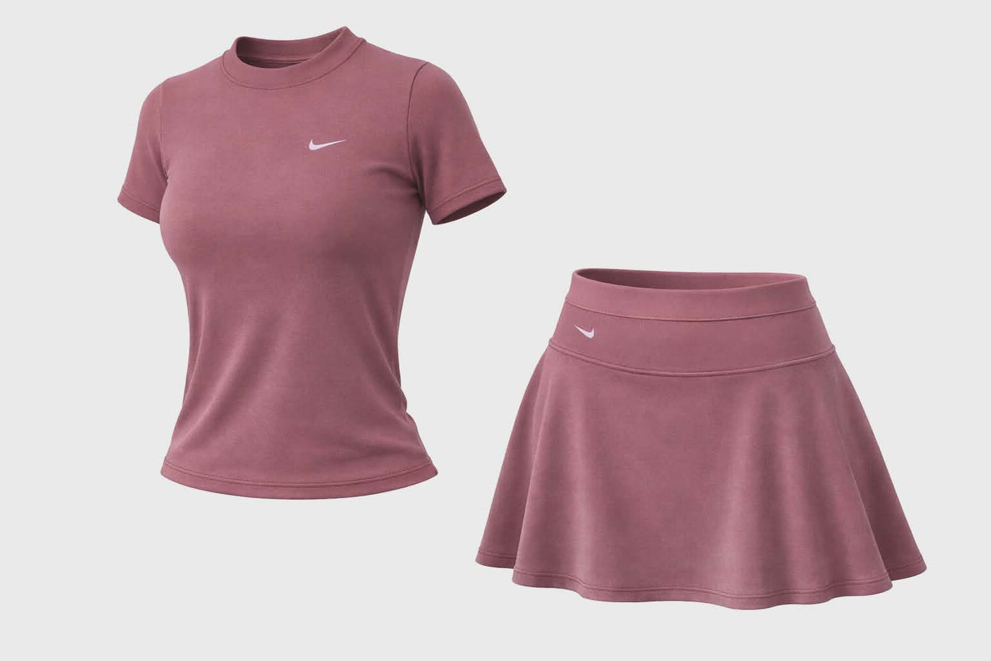 Conjunto Deportivo para Mujer – Camiseta Manga Corta y Falda Short en Algodón Superlicrado