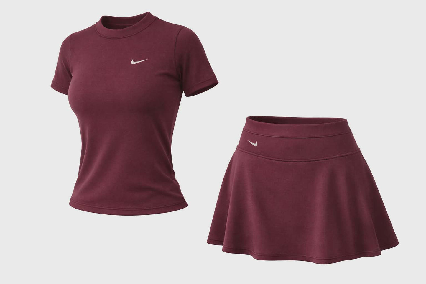 Conjunto Deportivo para Mujer – Camiseta Manga Corta y Falda Short en Algodón Superlicrado