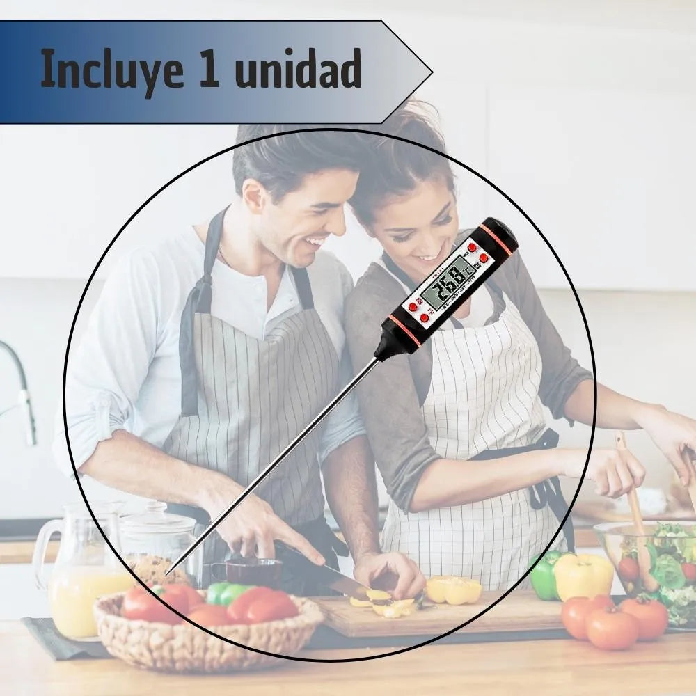 Termómetro Digital de Cocina TP101 con Pantalla LCD y Sonda de Acero Inoxidable