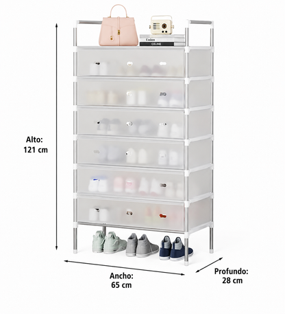Organizador de Zapatos 6 Niveles para 20 Pares | Zapatero Desarmable Resistente